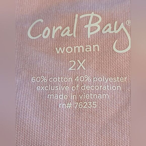 2 Coral Bay shirts, embellished,  pink navy blue women's size 2xl - Picture 11 of 11